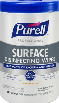 Purell® Professional Surface Disinfecting Wipes, 7
