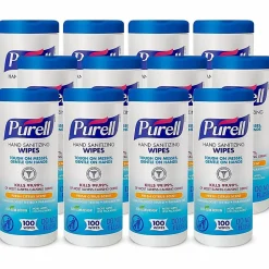 PurellĀ® Textured Sanitizing Wipes, Fresh Citrus, 100 Wipes Per Tub, Carton Of 12 Tubs
