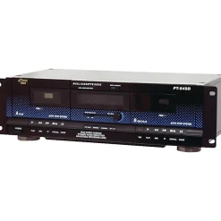 Pyle PylePro PT649D Dual Cassette Deck, 7-3/4”H x 12”W x 19”D