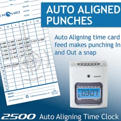 Pyramid Time Systems Small Business 2500 Time Clock Bundle, Unlimited Employees, Ivory