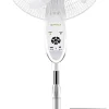 QFX Quanteck Pedestal 18” Solar Fan, 44”H x 18”W x 18”D, White