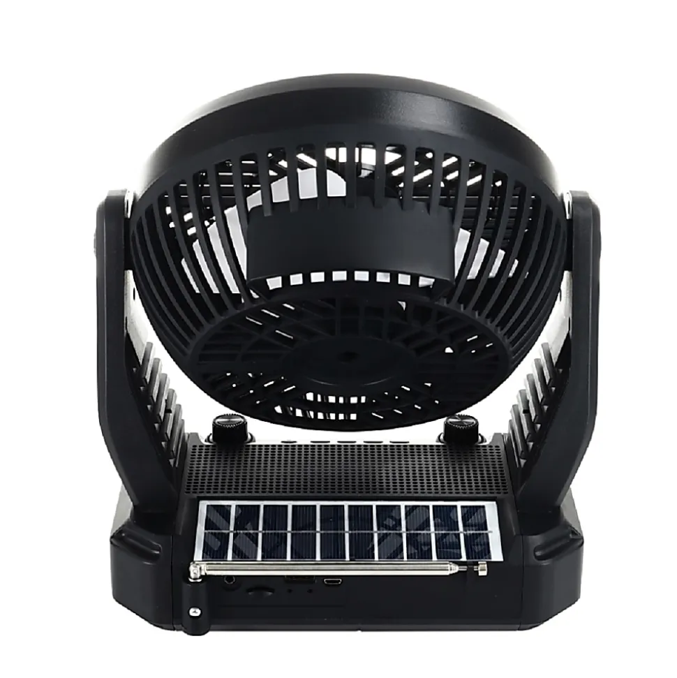 QFX 6" Solar Fan And Radio, 11" x 9" x Black