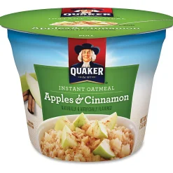 Quaker® Express Oatmeal Cups, Apples & Cinnamon, 1.5 Oz, Pack Of 24