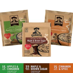 Quaker Oatmeal Flavor Variety Pack, Box of 52
