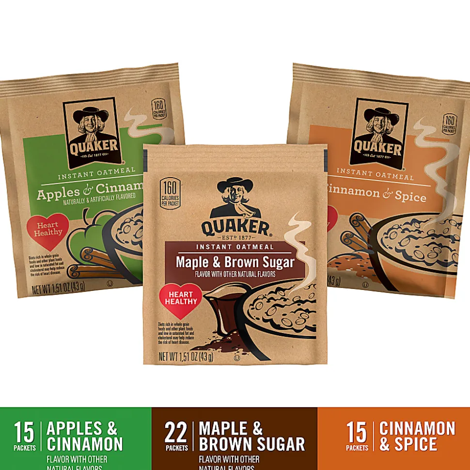 Quaker Oatmeal Flavor Variety Pack, Box of 52