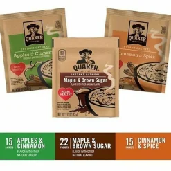 Quaker Oatmeal Flavor Variety Pack, Box of 52