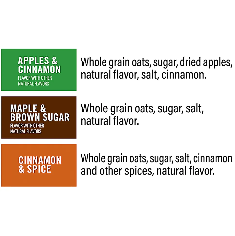 Quaker Oatmeal Flavor Variety Pack, Box of 52