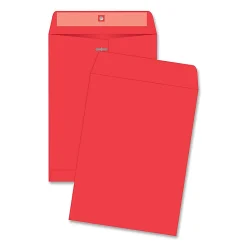 Quality Park Brightly Colored 9x12 Clasp Envelopes - Clasp - #90 - 9" Width x 12" Length - 28 lb - Clasp - Paper - 10 / Pack - Red
