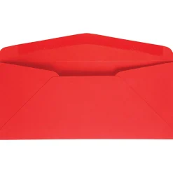 Quality Park #10 Business Envelopes, Windowless, Gummed Seal, Red, Pack Of 25 Envelopes