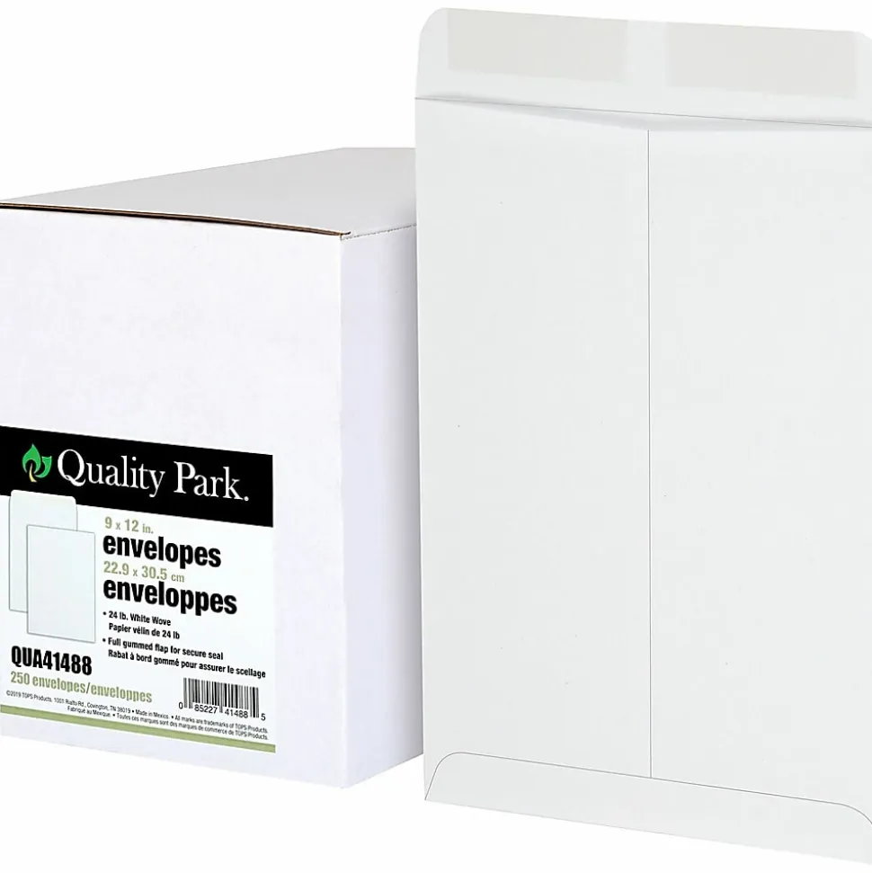 Quality Park® Catalog Envelopes With Gummed Closure, 9" x 12", White, Box Of 250