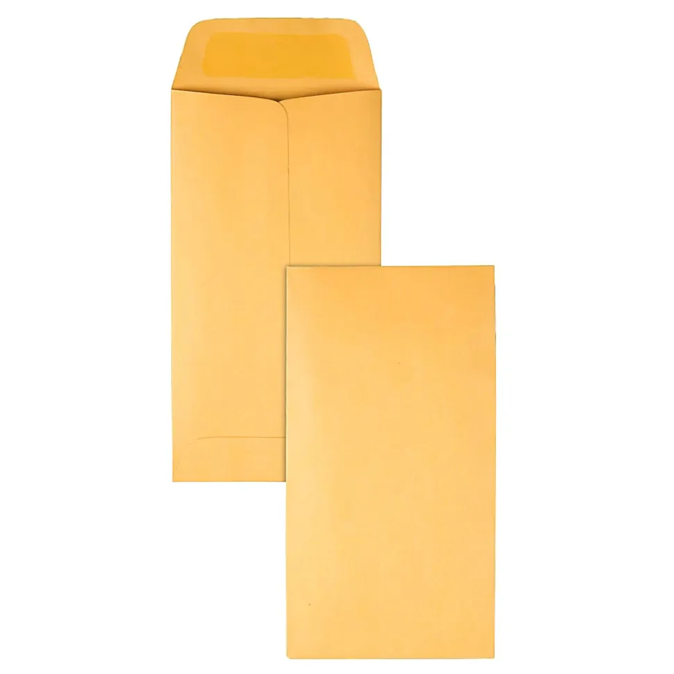Quality Park® #7 Coin Envelopes, Gummed Seal, Brown, Box Of 500