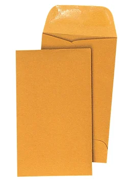 Quality ParkĀ® Coin Envelopes, 2 1/2" x 4 1/4", Brown Kraft, Box Of 500