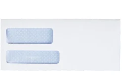 Quality Park® #9 Double-Window Envelopes, Left Windows (Top/Bottom), Gummed Seal, White, Box Of 500