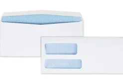 Quality Park® #9 Double-Window Envelopes, Left Windows (Top/Bottom), Gummed Seal, White, Box Of 500