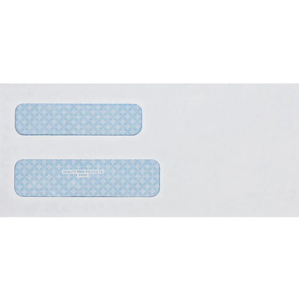 Quality Park® #8 5/8 Double-Window Envelopes, Left Windows (Top/Bottom), Gummed Seal, White, Box Of 500