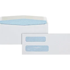 Quality Park® #8 5/8 Double-Window Envelopes, Left Windows (Top/Bottom), Gummed Seal, White, Box Of 500