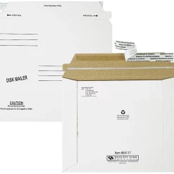 Quality Park Economy Disk/CD Mailers - Disc/Diskette - 7 1/2" Width x 6 1/8" Length - Self-sealing - Paperboard - 100 / Carton - White