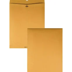 Quality Park Envelope, 28 Lb, Gummed Seal, Kraft Brown, Box Of 100
