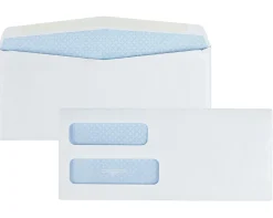 Quality Park® #10 Envelopes, Double-Window, Security, White, Box Of 500