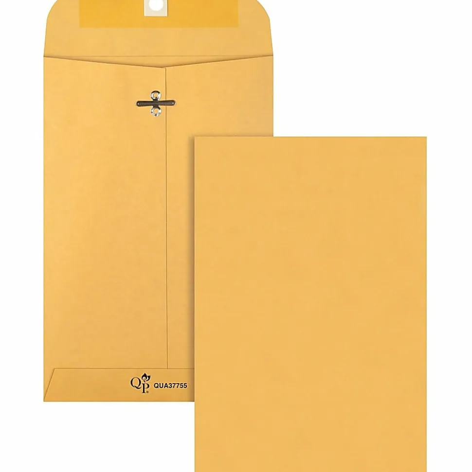 Quality Park® Envelopes, 6" x 9", Clasp Closure, Brown, Box Of 100