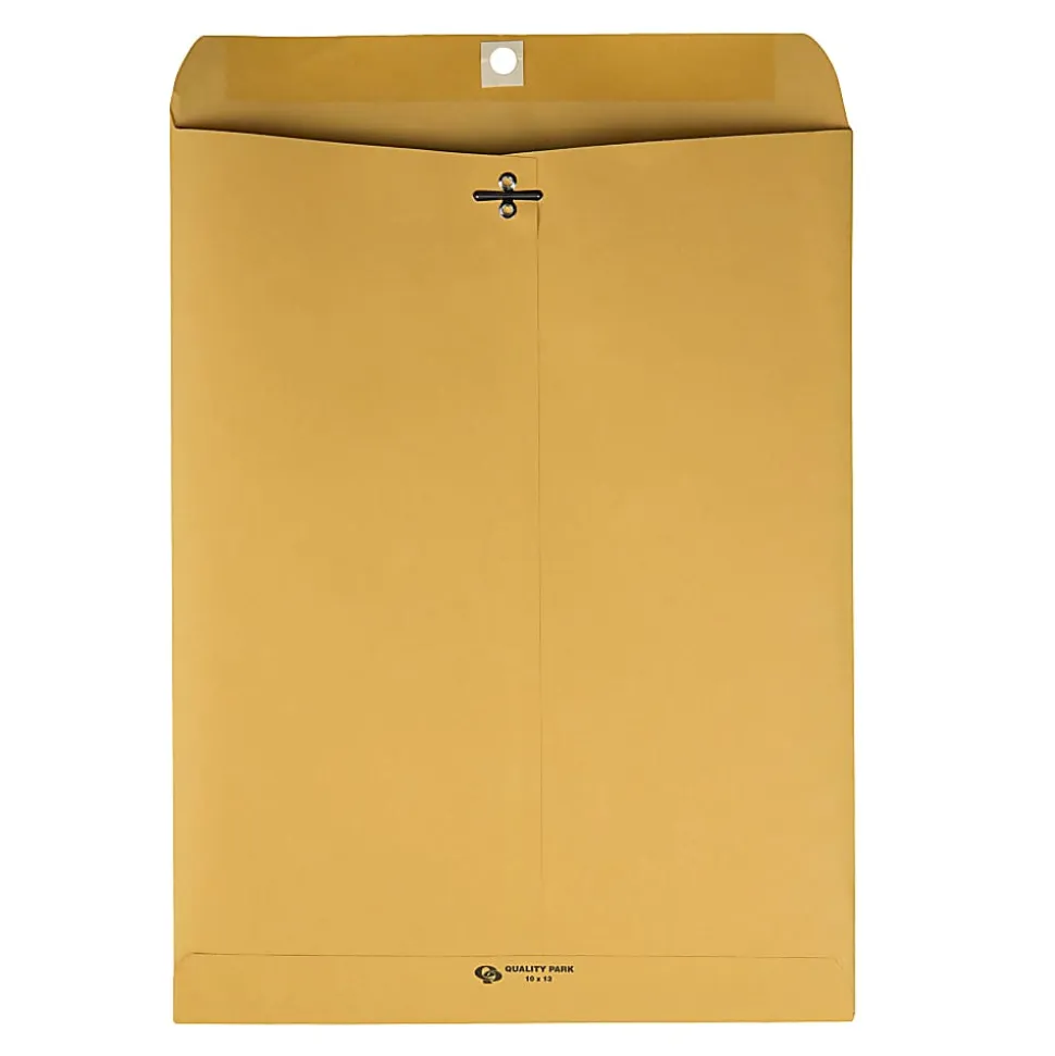Quality Park Envelopes, 10" x 13", Clasp Closure, Brown, Box Of 250