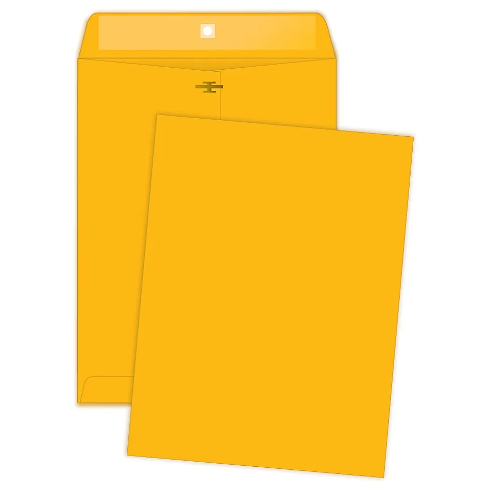 Quality Park® Envelopes, 10" x 13", Clasp Closure, Brown, Box Of 100, 37892