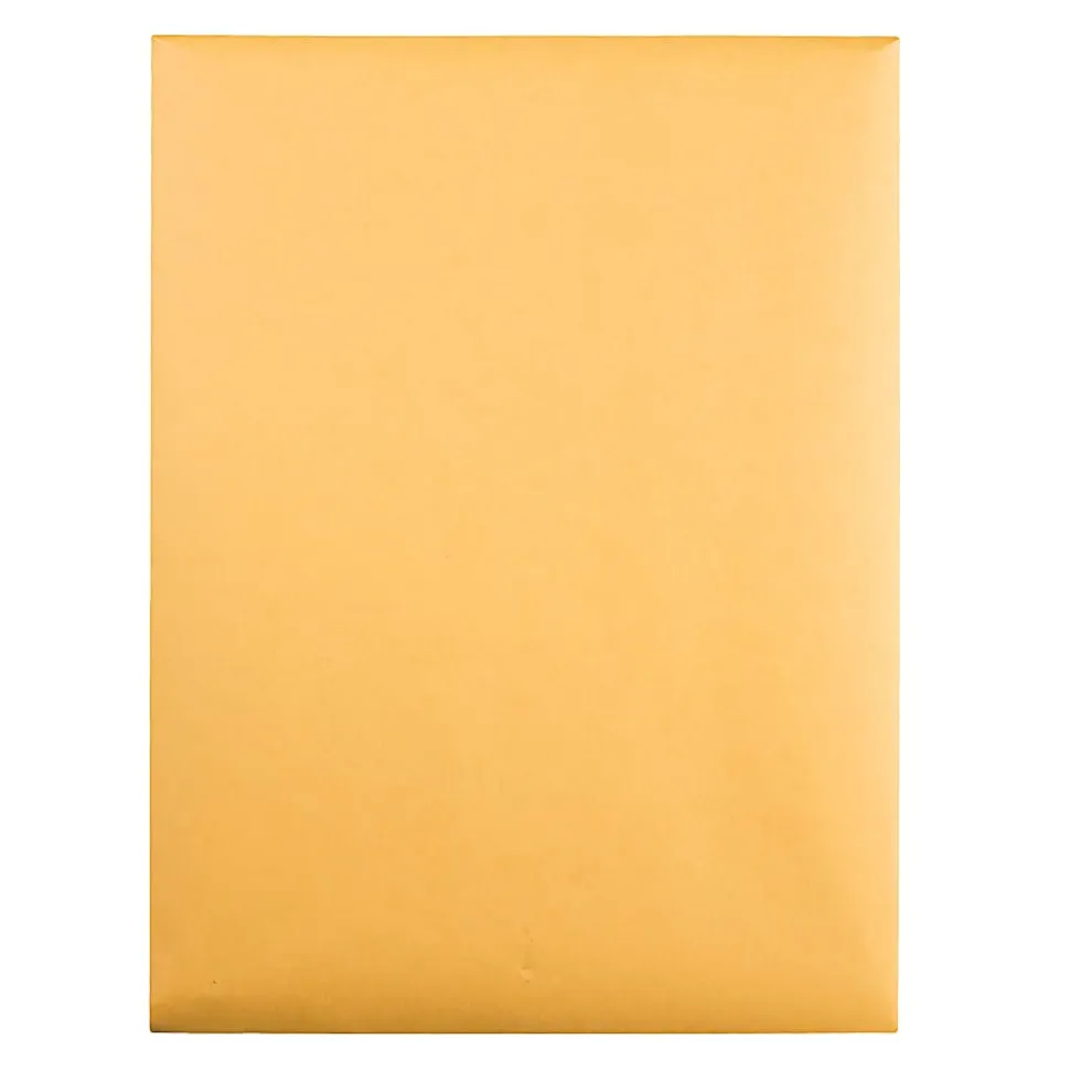 Quality Park Gummed Kraft Clasp Envelopes - Clasp - #90 - 9" Width x 12" Length - 28 lb - Gummed - Kraft - 100 / Box - Kraft
