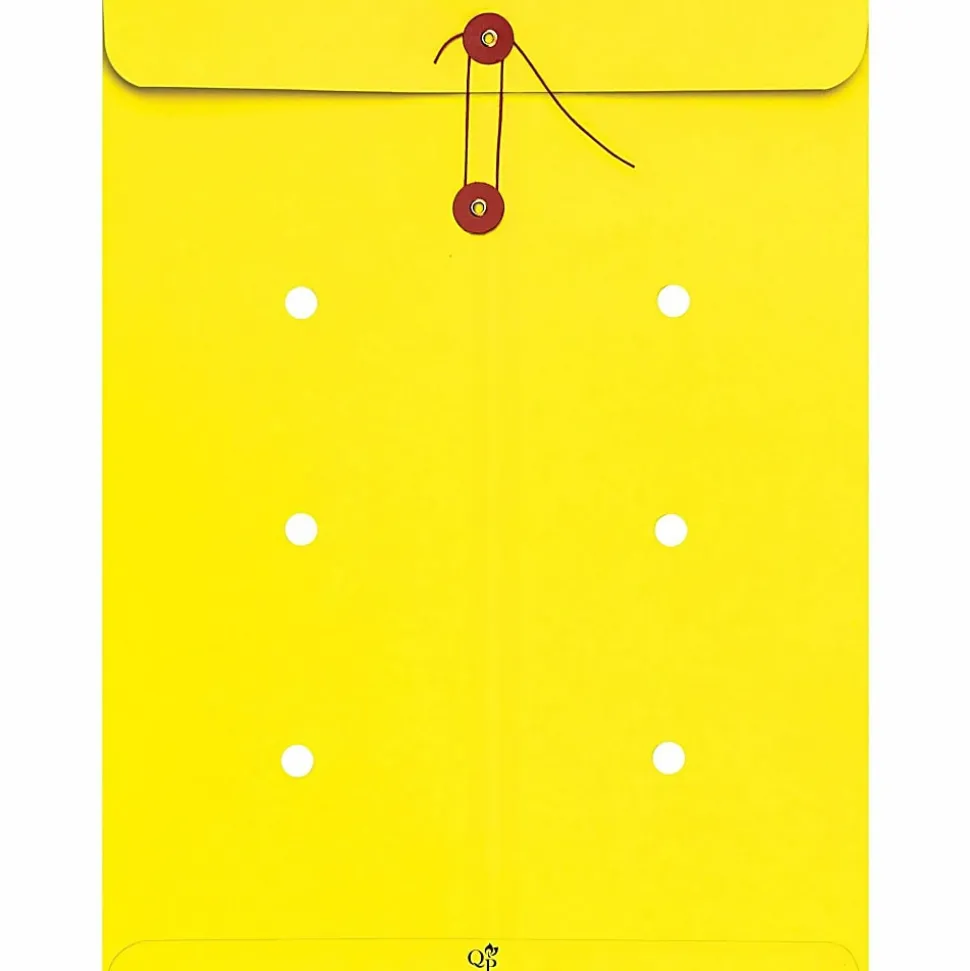 Quality Park® Interdepartment Envelopes, 10" x 13", Button & String Closure, Yellow, Box Of 100