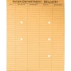Quality Park Inter-Department Envelopes, 10" x 13", 2-Side Narrow-Rule, Button & String, 20% Recycled, Brown, Pack Of 100