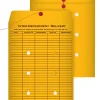 Quality Park® Interdepartment String & Button Closure Envelopes, 9" x 12", 1-Sided Narrow Rule, Brown, Box Of 100