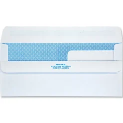 Quality Park No. 9 Double Window Security Tint Envelopes with Self-Seal Closure - Security - #9 - 3 7/8"x 8 7/8" - 24 lb - Adhesive - 250 Box - White