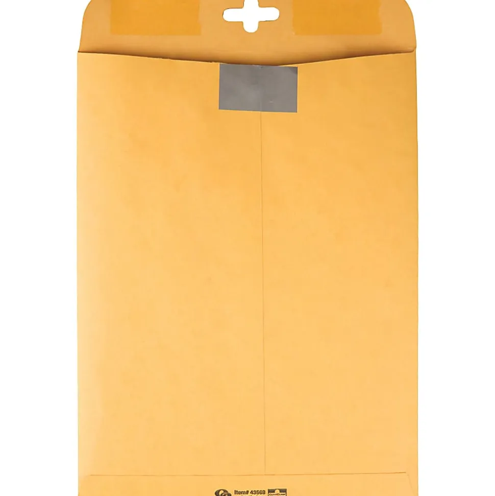 Quality Park™ Postage Savings ClearClasp® Envelopes, 9" x 12", Brown Kraft, Pack Of 100