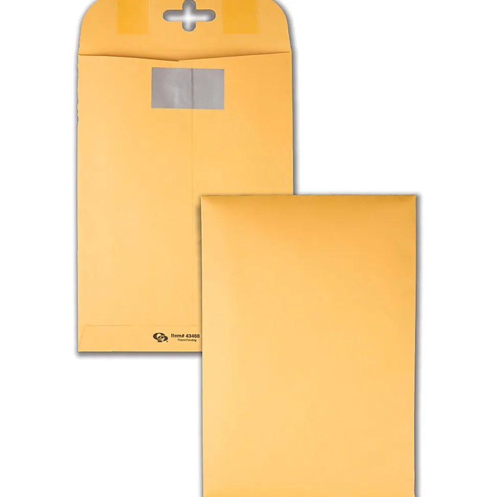 Quality Park™ Postage Savings ClearClasp® Envelopes, 6" x 9", Brown Kraft, Pack Of 100