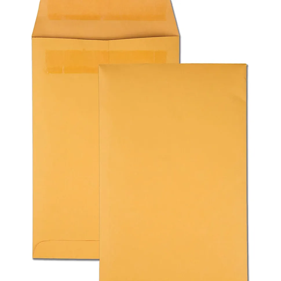 Quality Park® Redi-Seal™ Catalog Envelopes, 6" x 9", Self-Adhesive, Kraft, Box Of 100