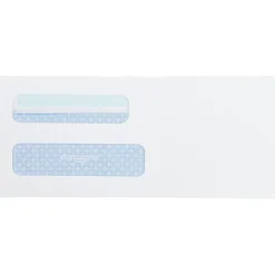 Quality Park® #8 5/8 Redi-Seal™ Double-Window Security Envelopes, Left Windows (Top/Bottom), Self-Seal, White, Box Of 500