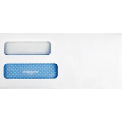Quality Park® #10 Redi-Seal™ Envelopes, Double-Window, Security, Self-Sealing, White, Box Of 500