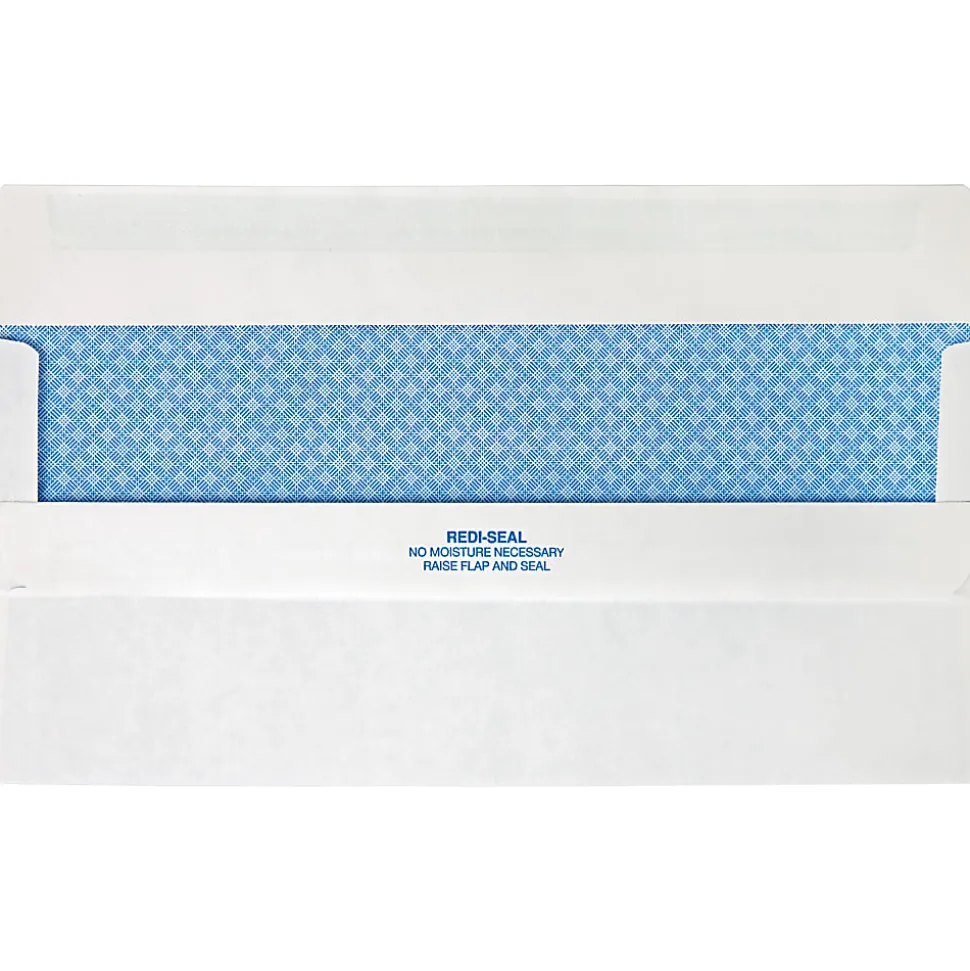 Quality Park® #10 Redi-Seal™ Security Window Envelopes, Bottom Left Window, Self Adhesive, White, Box Of 500