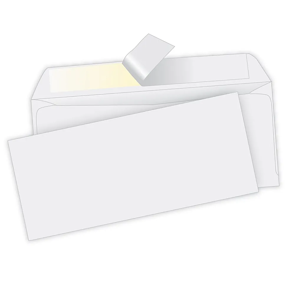 Quality Park® #10 Redi-Strip® Business Envelopes, Gummed Seal, White, Box Of 500