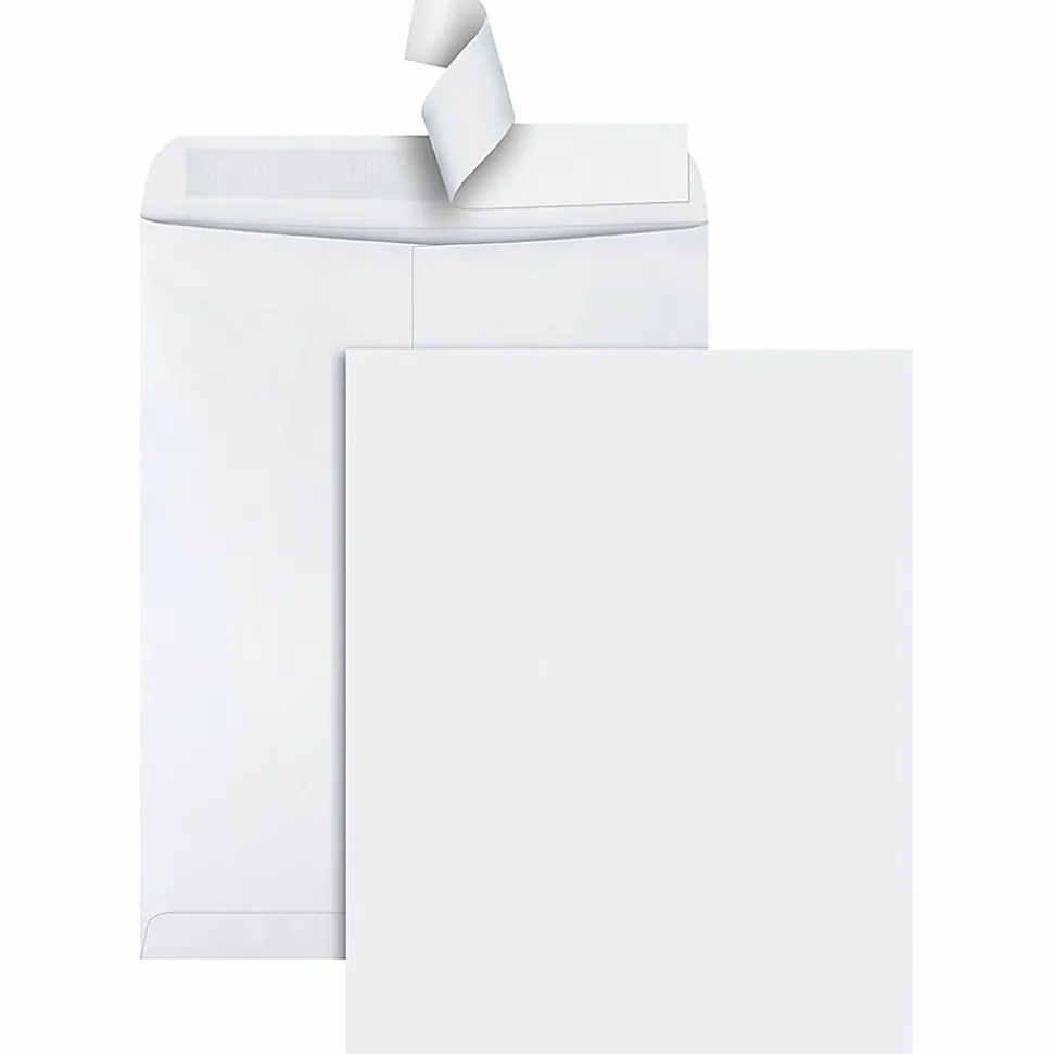 Quality Park Redi-Strip Catalog Envelopes With Redi-Strip Closure, #15-1/2, 12" x 15-1/2", White, Box Of 100 Envelopes