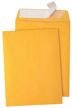 Quality Park® Redi-Strip⢠Catalog Envelopes, 9" x 12", Self-Adhesive, Brown Kraft, Box Of 100