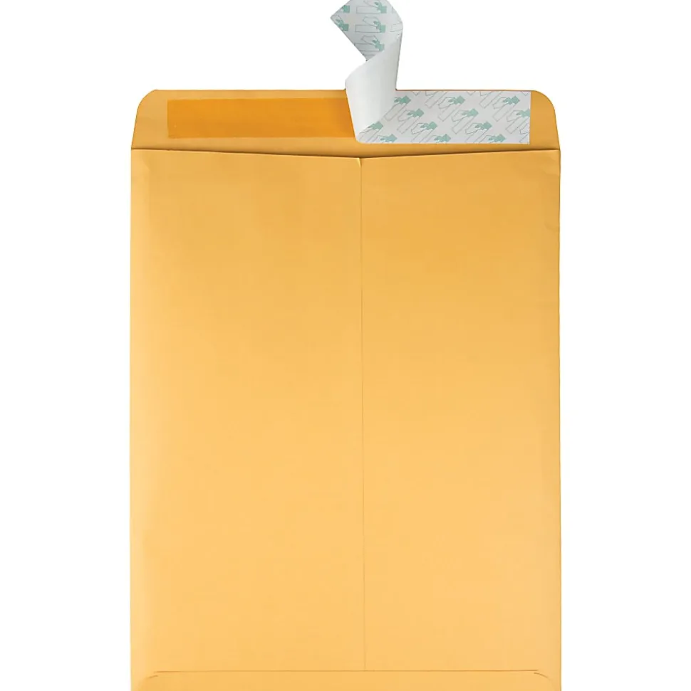 Quality Park® Redi-Strip™ Catalog Envelopes, 10" x 13", Self-Adhesive, Brown Kraft, Box Of 100