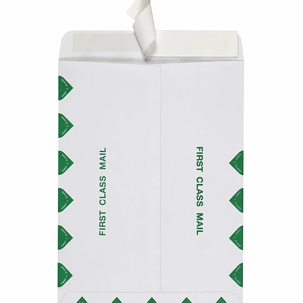 Quality Park® Redi-Strip™ Catalog Envelopes, First Class, 9" x 12", Self-Adhesive, White, Box Of 100