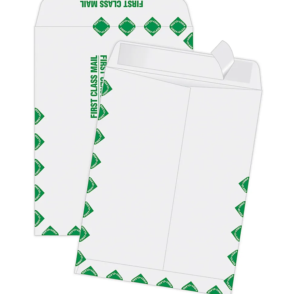Quality Park® Redi-Strip™ Catalog Envelopes, First Class, 9" x 12", Self-Adhesive, White, Box Of 100
