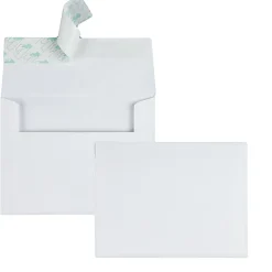 Quality ParkĀ® Redi-StripĀ® Invitation And Greeting Card Envelopes, 4 3/8" x 5 3/4", Self-Adhesive, White, Box Of 100