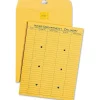 Quality Park® Redi-Tac™ Interdepartment Envelopes, 10" x 13", 1-Sided Narrow Rule, Self-Adhesive, Brown, Box Of 100