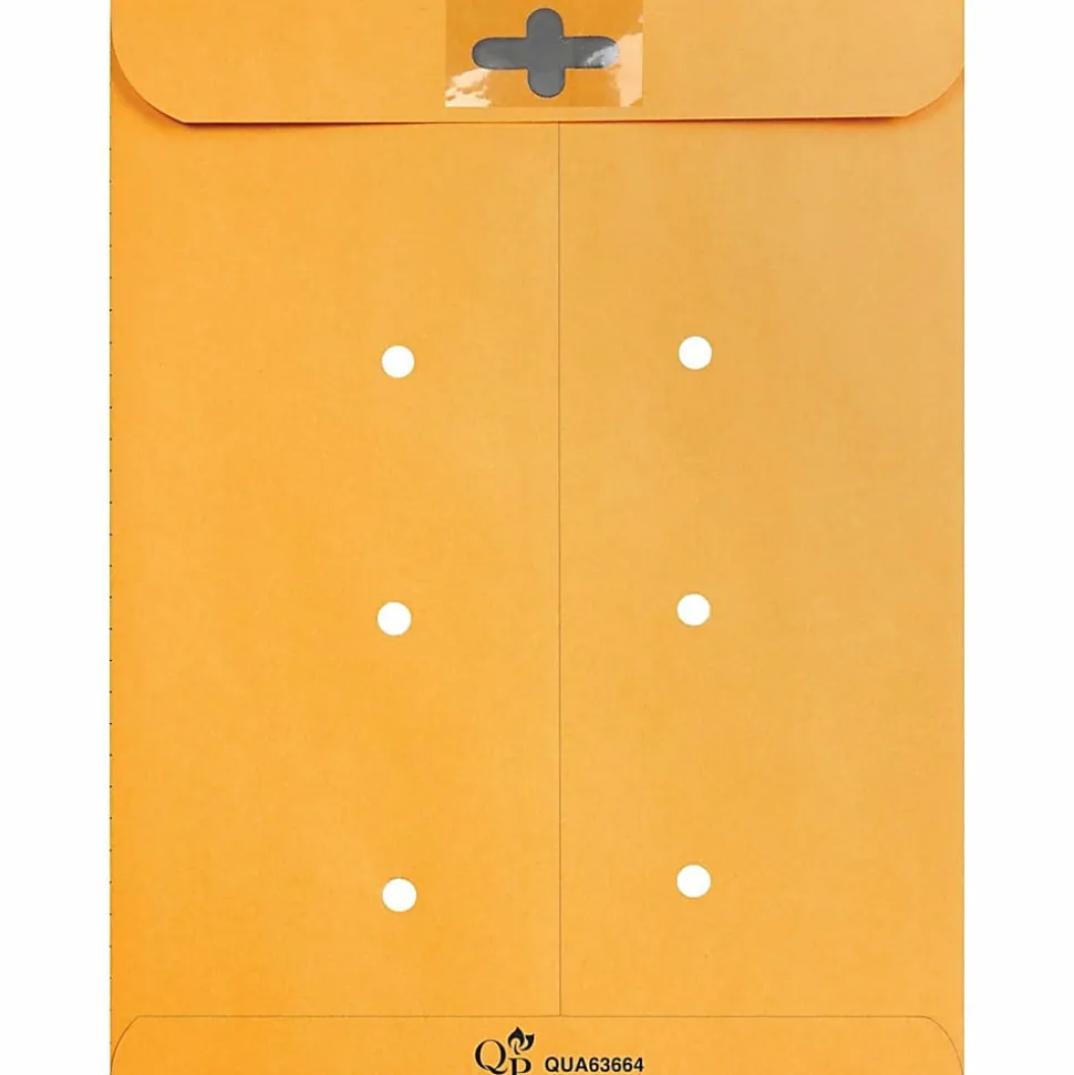 Quality Park® Redi-Tac™ Interdepartment Envelopes, 10" x 13", 1-Sided Narrow Rule, Self-Adhesive, Brown, Box Of 100