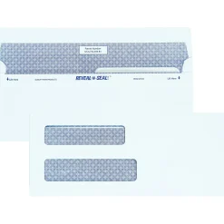 Quality Park® #9 Reveal-N-Seal® Business Security Double-Window Envelopes, Left Windows (Top/Bottom), Self Seal, White, Box Of 500