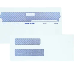 Quality Park® #9 Reveal-N-Seal® Business Security Double-Window Envelopes, Left Windows (Top/Bottom), Self Seal, White, Box Of 500