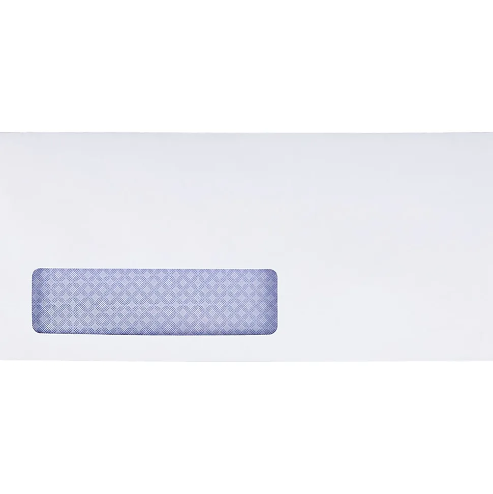 Quality Park® #10 Reveal-N-Seal Business Security Window Envelopes, Bottom Left Window, Self-Sealing, White, Box Of 500