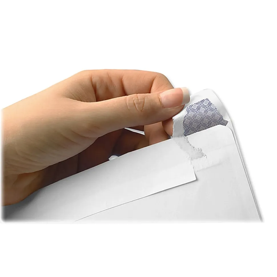 Quality Park® #10 Reveal-N-Seal Business Security Window Envelopes, Bottom Left Window, Self-Sealing, White, Box Of 500